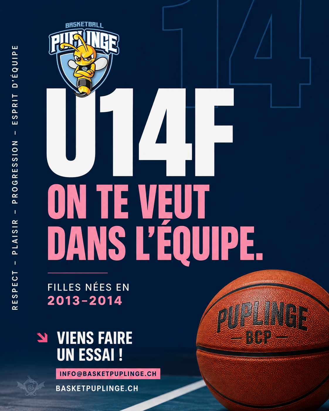 Recrutement U14F Basketball Club Puplinge